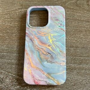 iPhone 13 Pro phone case blue pink velvet caviar